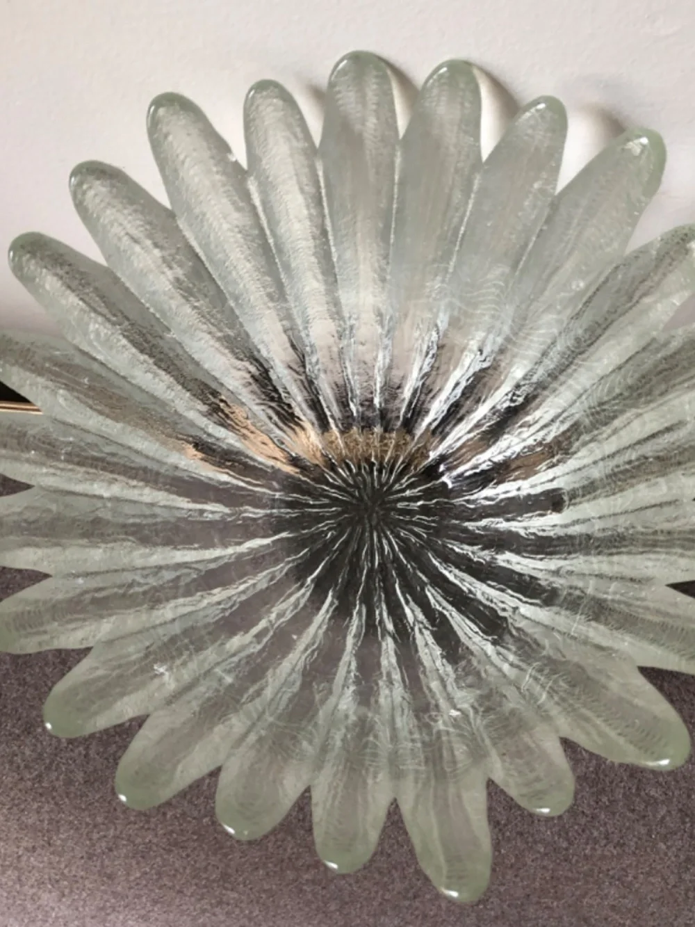 Vintage 1960s Holmegaard Textured Glass Petal Bowl Designed by Sidse Werner